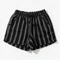 Briggs Womens XL Black White Striped Pull On Linen Blend Shorts Casual Coastal