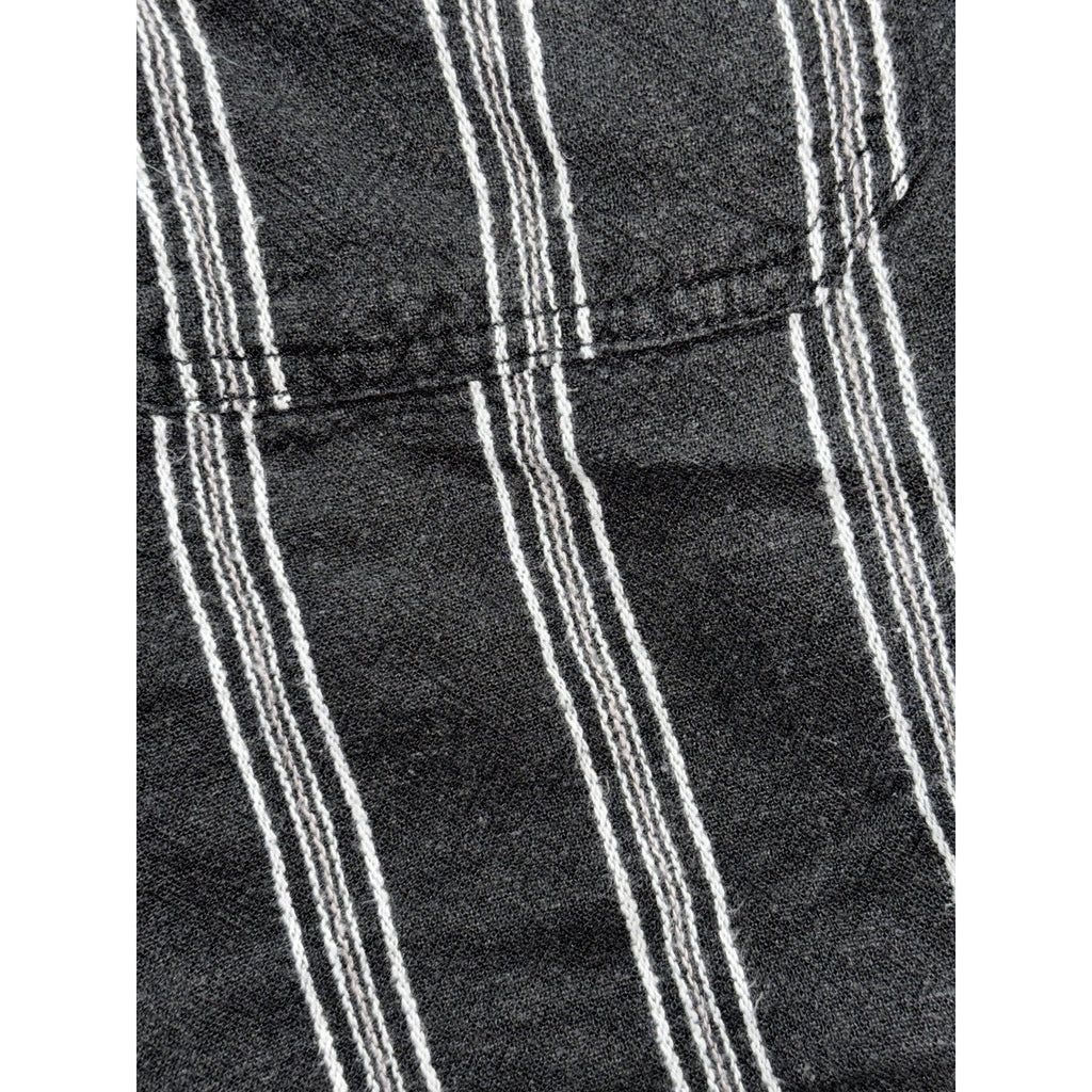 Briggs Womens XL Black White Striped Pull On Linen Blend Shorts Casual Coastal