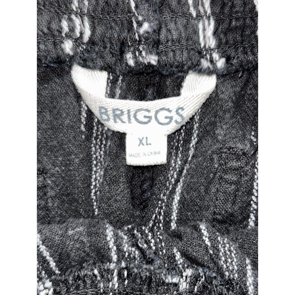 Briggs Womens XL Black White Striped Pull On Linen Blend Shorts Casual Coastal