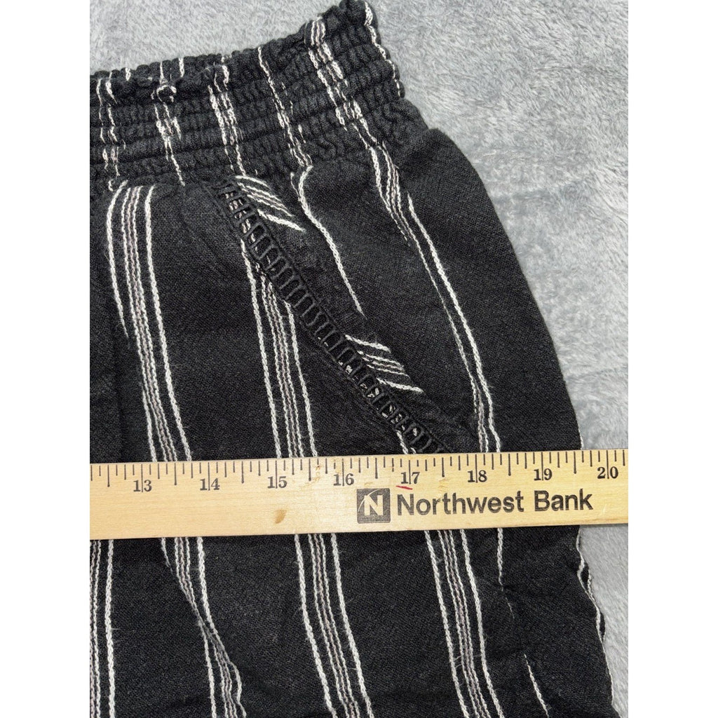 Briggs Womens XL Black White Striped Pull On Linen Blend Shorts Casual Coastal