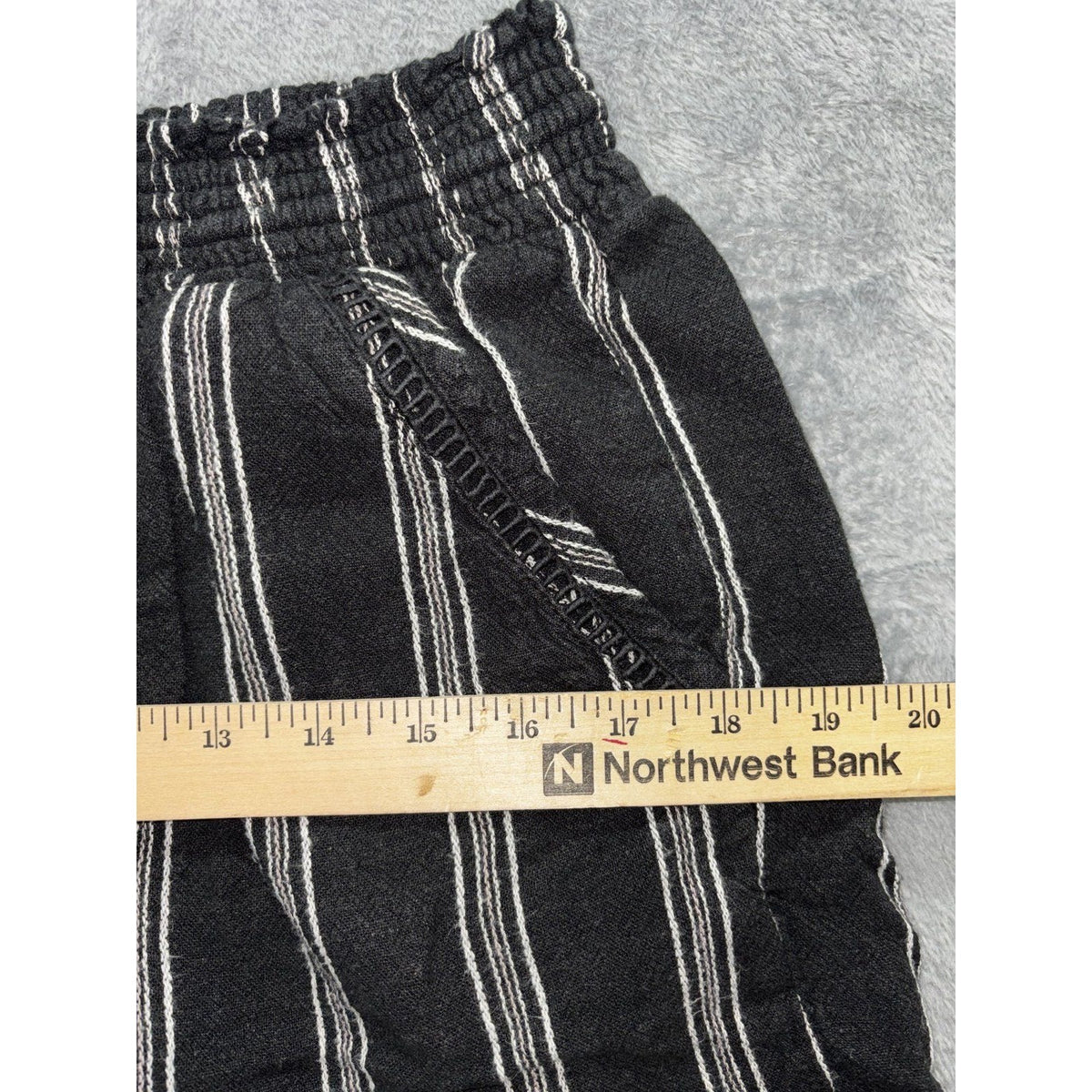 Briggs Womens XL Black White Striped Pull On Linen Blend Shorts Casual Coastal