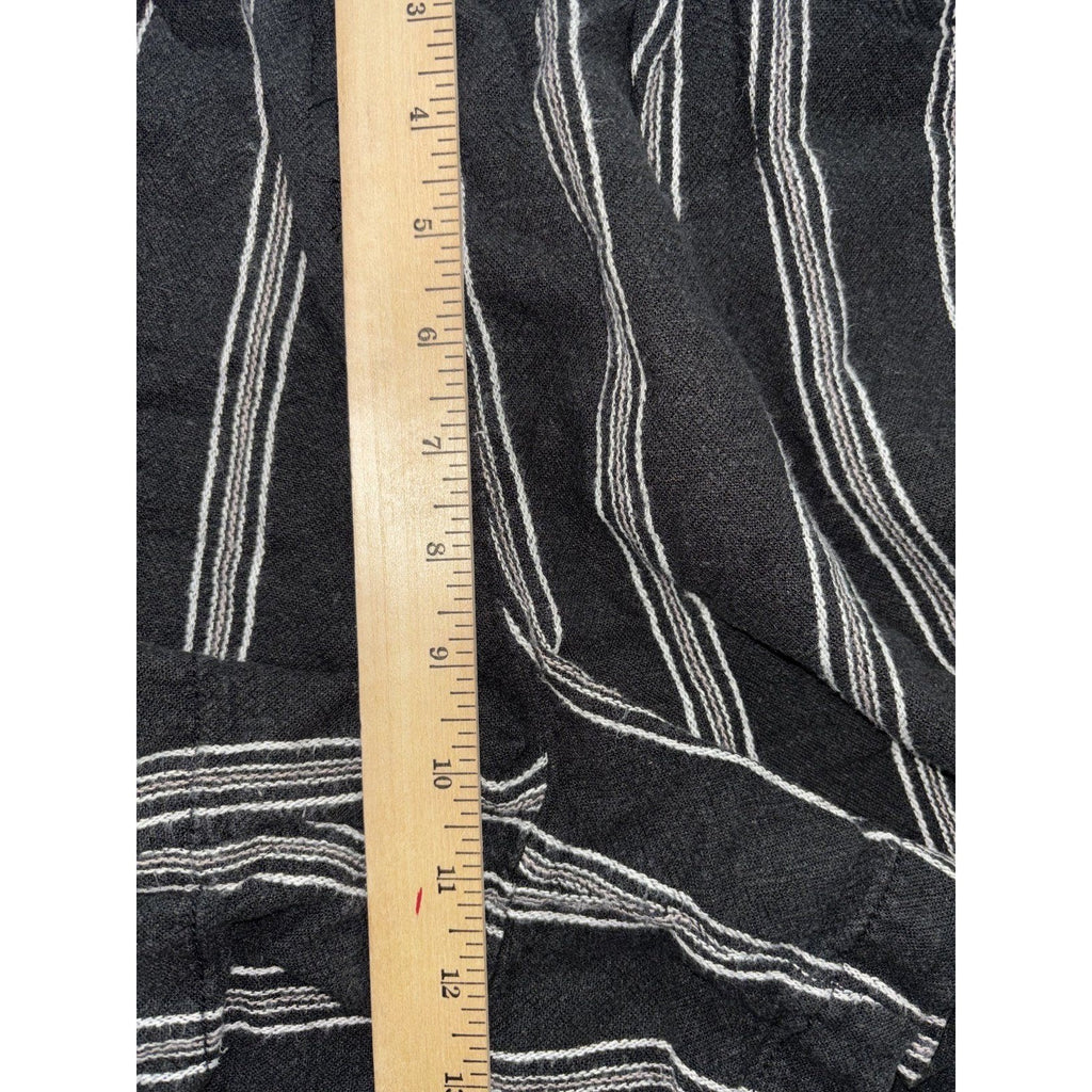 Briggs Womens XL Black White Striped Pull On Linen Blend Shorts Casual Coastal