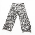 HUE Womens M Gray White Wine Glass Print Pajama Pants Cozy Casual