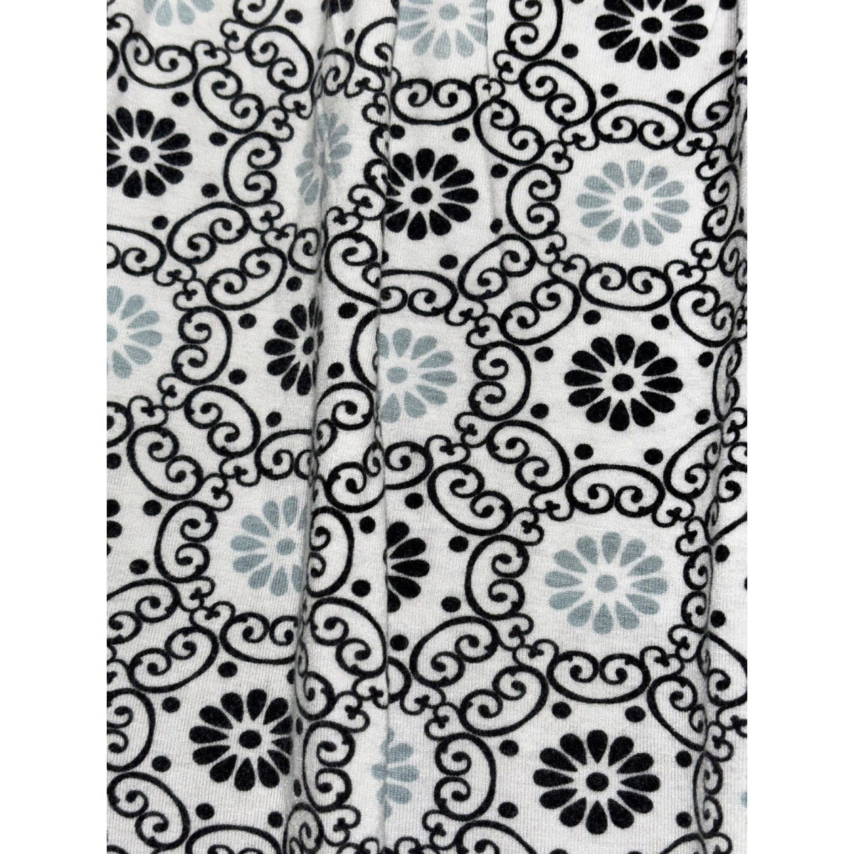 Kathy Ireland Womens L Black White Medallion Print Sleepwear Pants Cozy