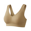 Genie Bra Womens M Tan Seamless Sports Bra Comfort Wirefree Casual