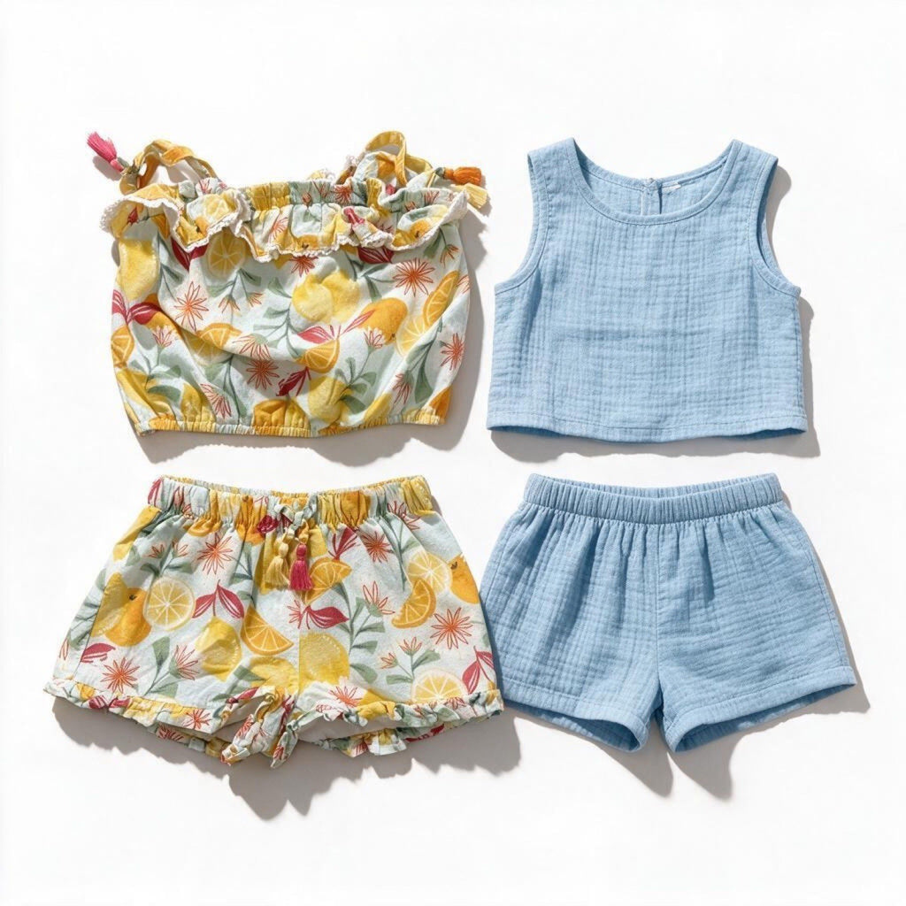C&C California Kids Girls 4 Piece Bundle Sizes S (5/6) and 5 Top Shorts Sets