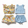 C&C California Kids Girls 4 Piece Bundle Sizes S (5/6) and 5 Top Shorts Sets