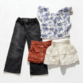 Old Navy Girls Sizes 5 to 7 4 Piece Bundle Jeans Skirts Top Cat and Jack btween