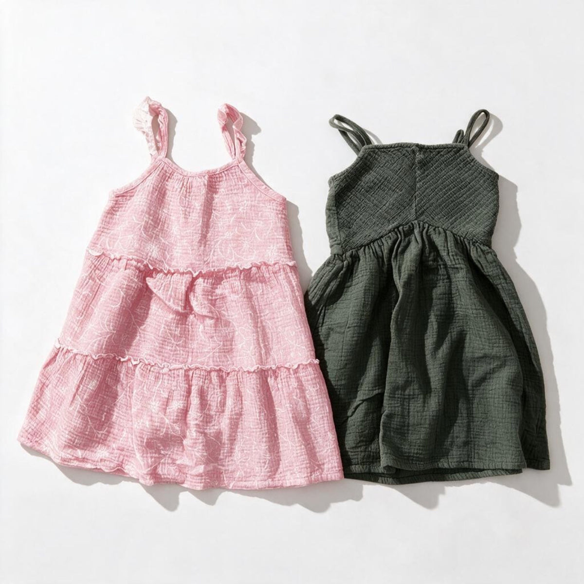 OshKosh B'gosh Girls Sizes 6 to 6X 2 Piece Sundress Bundle Rabbit Bear Organic