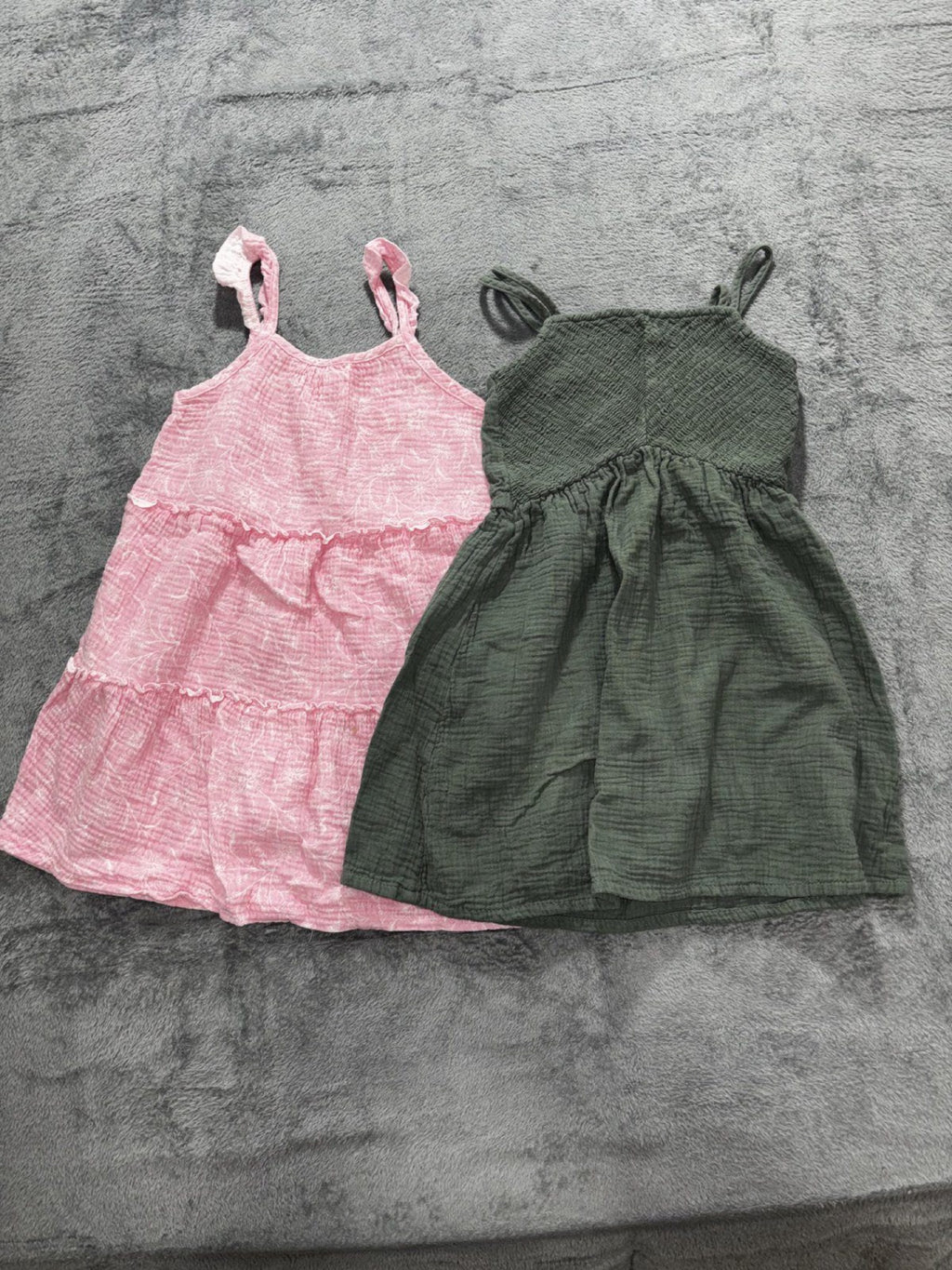 OshKosh B'gosh Girls Sizes 6 to 6X 2 Piece Sundress Bundle Rabbit Bear Organic