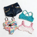 Sonoma Girls Sizes 3T to S 5 Piece Bundle Denim Shorts Swimsuit Bralettes Mudd