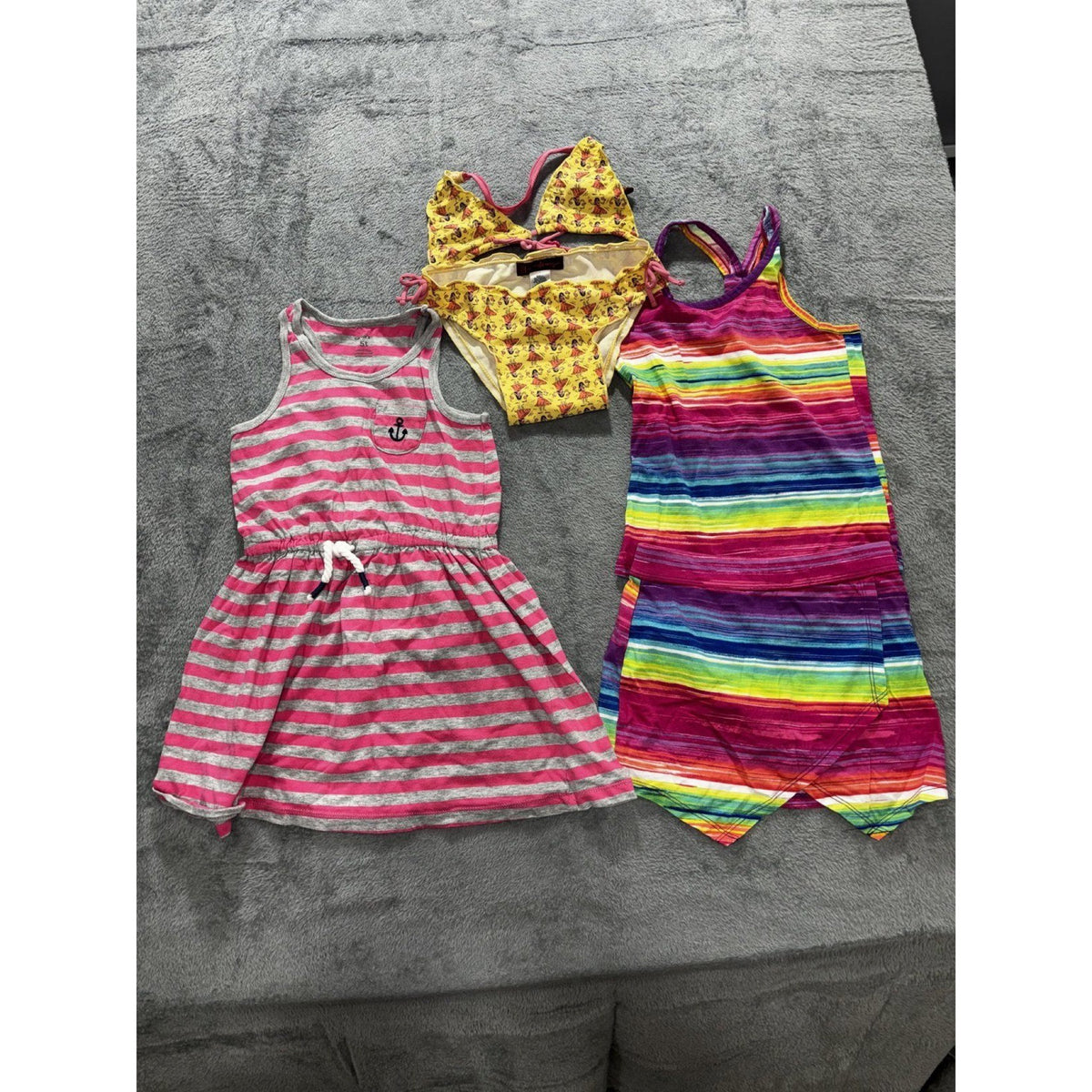 Carter's Girls Sizes 5T to 5/6 5 Piece Bundle Dress Swimsuit Tank Skort Old Navy