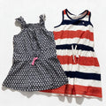 Carter's Girls Size 6 2 Piece Dress Bundle Navy Print Red White Striped