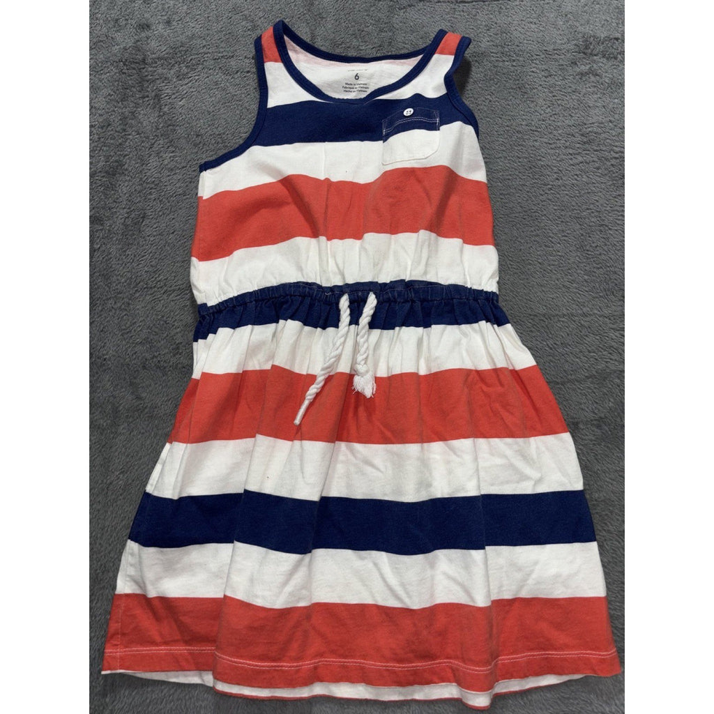 Carter's Girls Size 6 2 Piece Dress Bundle Navy Print Red White Striped