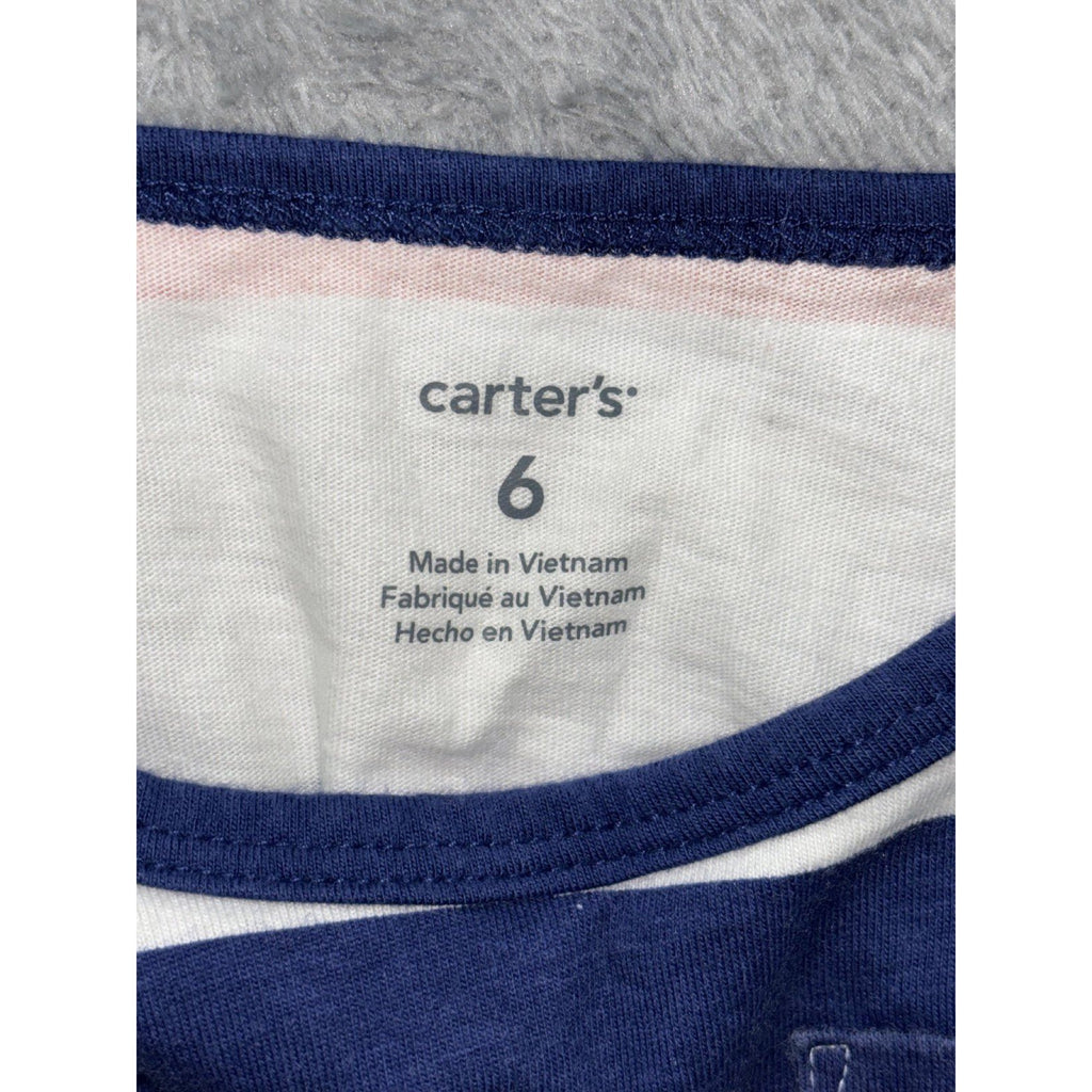 Carter's Girls Size 6 2 Piece Dress Bundle Navy Print Red White Striped