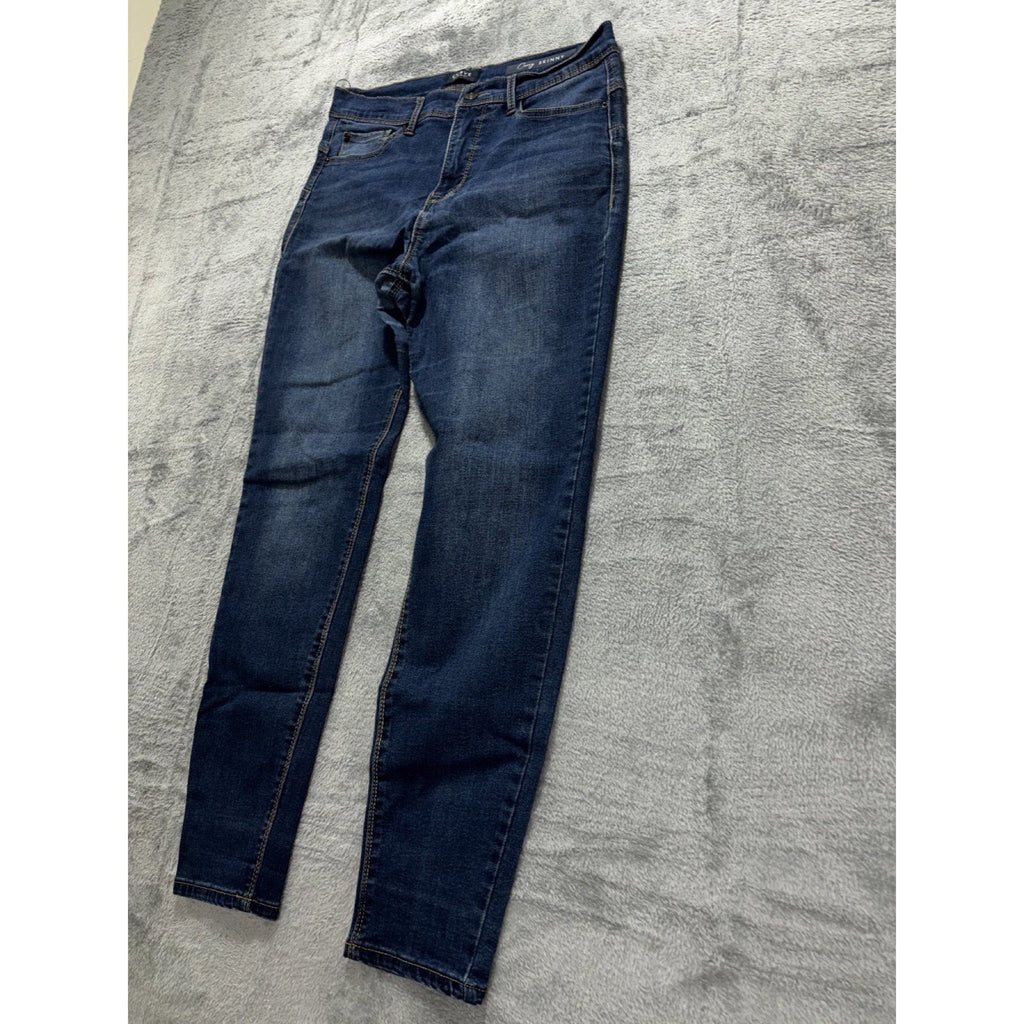 Curve Appeal Womens 10/30 Dark Blue Curvy Fit Skinny Jeans Casual