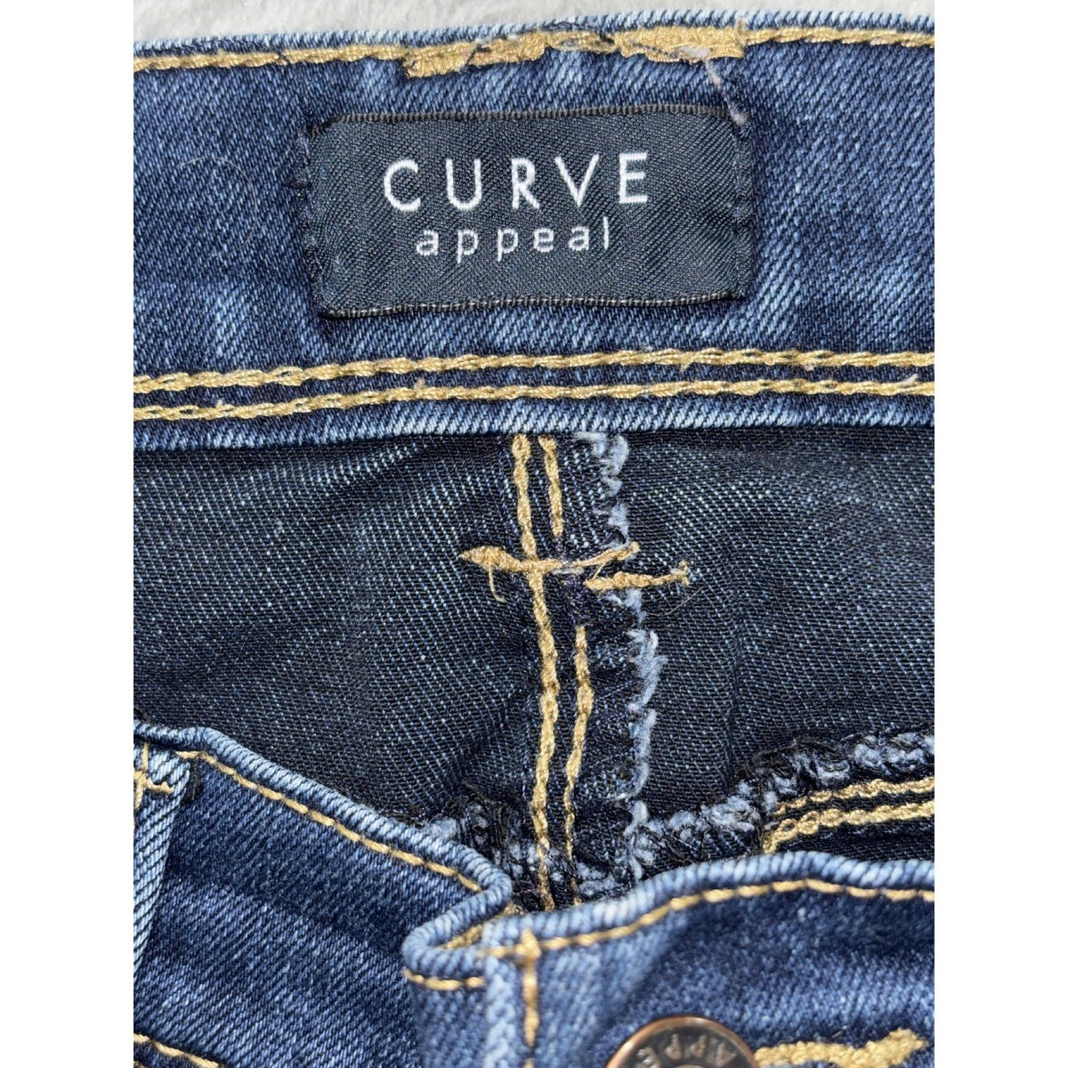 Curve Appeal Womens 10/30 Dark Blue Curvy Fit Skinny Jeans Casual