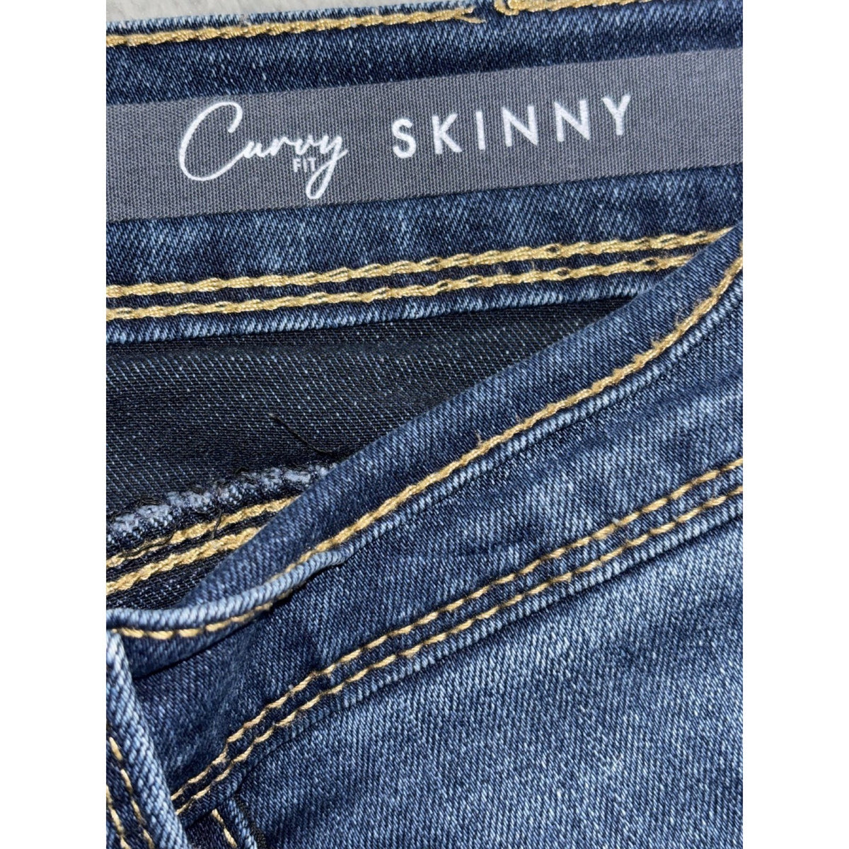 Curve Appeal Womens 10/30 Dark Blue Curvy Fit Skinny Jeans Casual