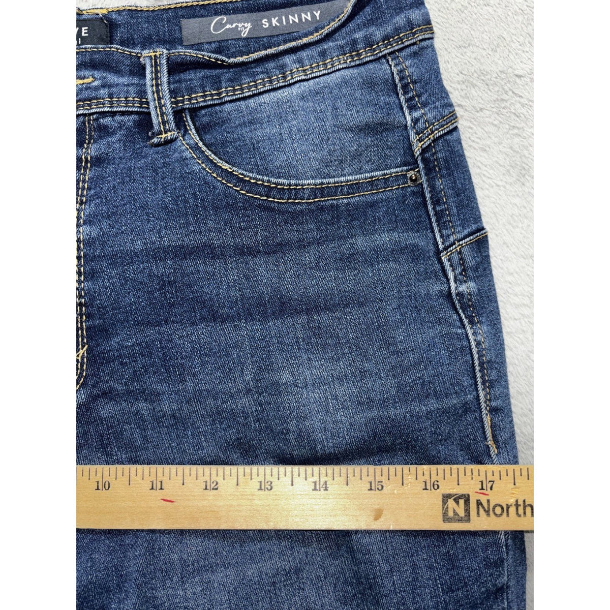 Curve Appeal Womens 10/30 Dark Blue Curvy Fit Skinny Jeans Casual