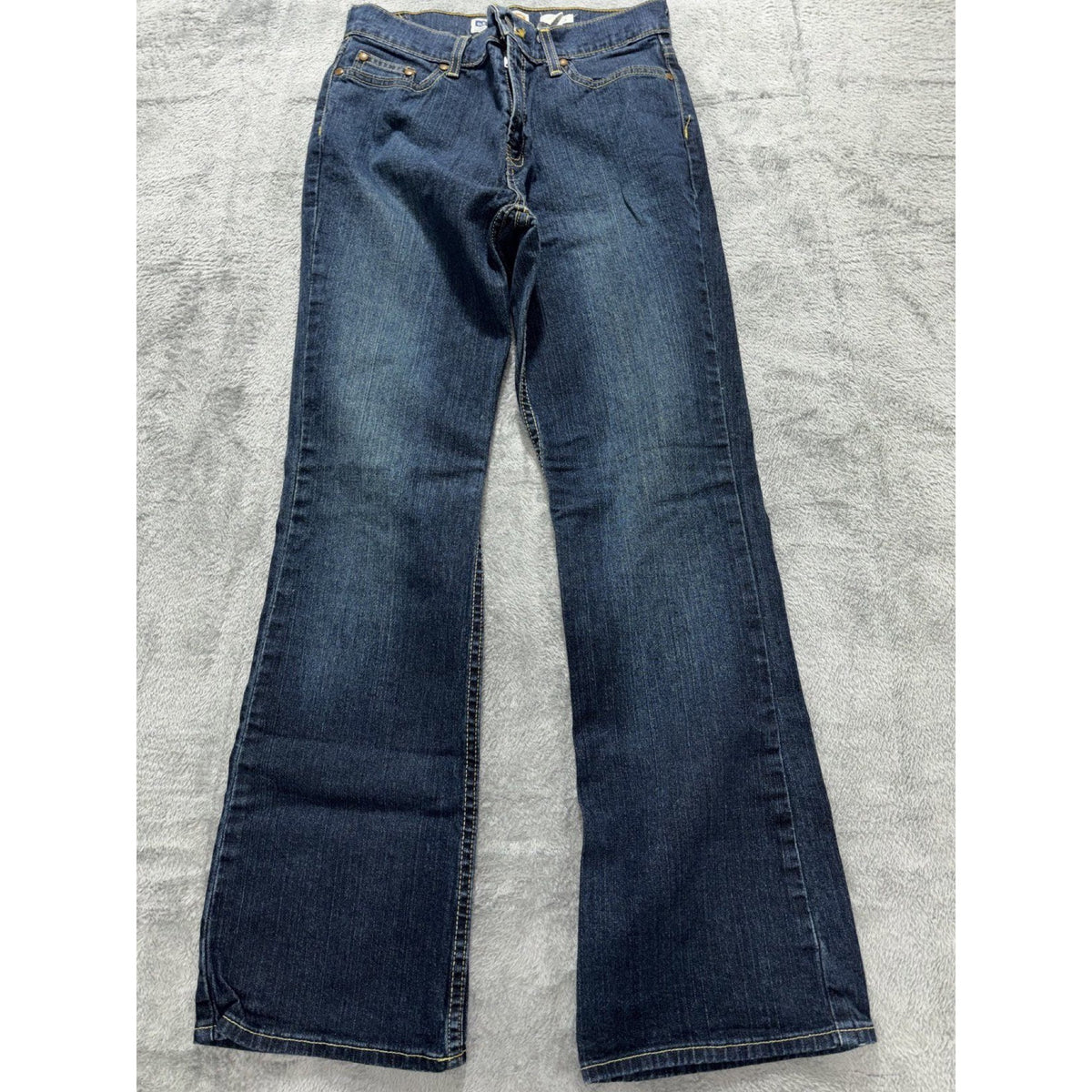 Old Navy Womens 8 Short Dark Blue Boot Cut Jeans Just Below Waist Casual
