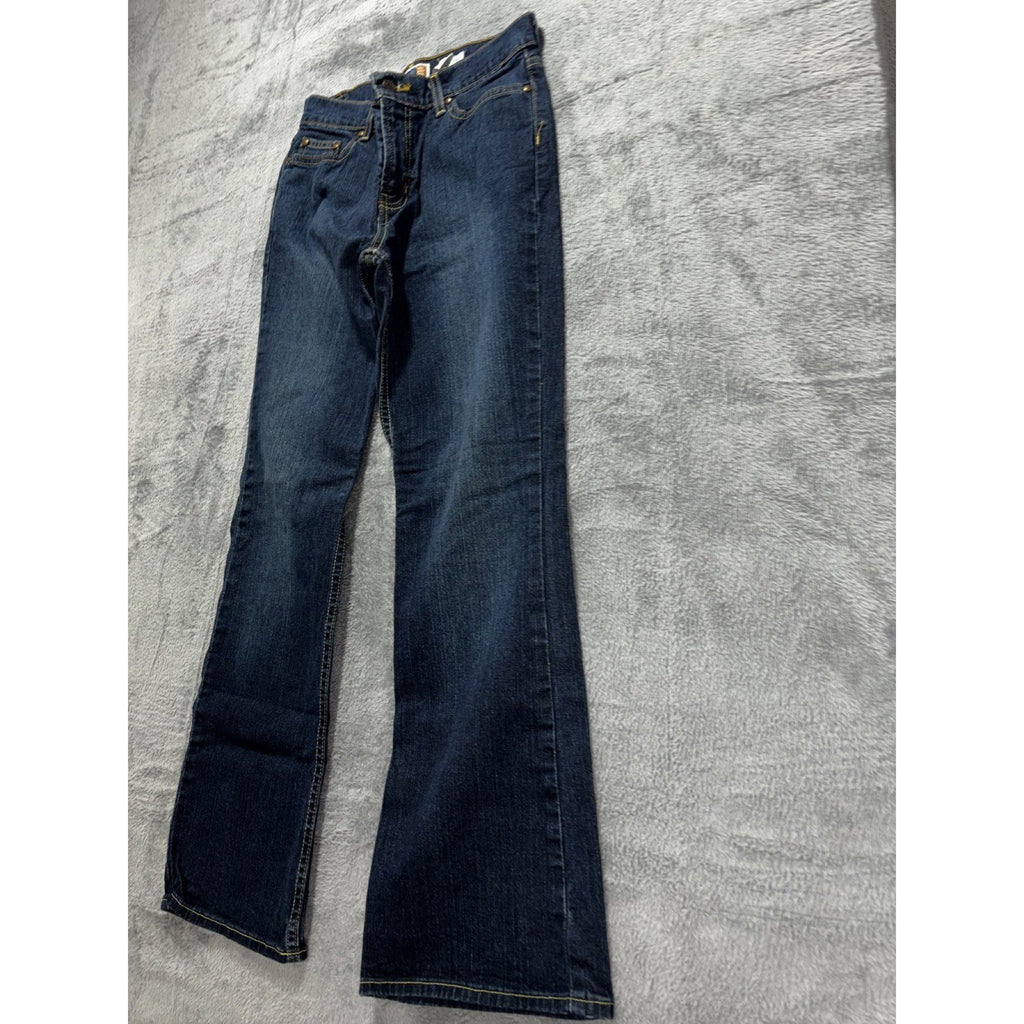 Old Navy Womens 8 Short Dark Blue Boot Cut Jeans Just Below Waist Casual