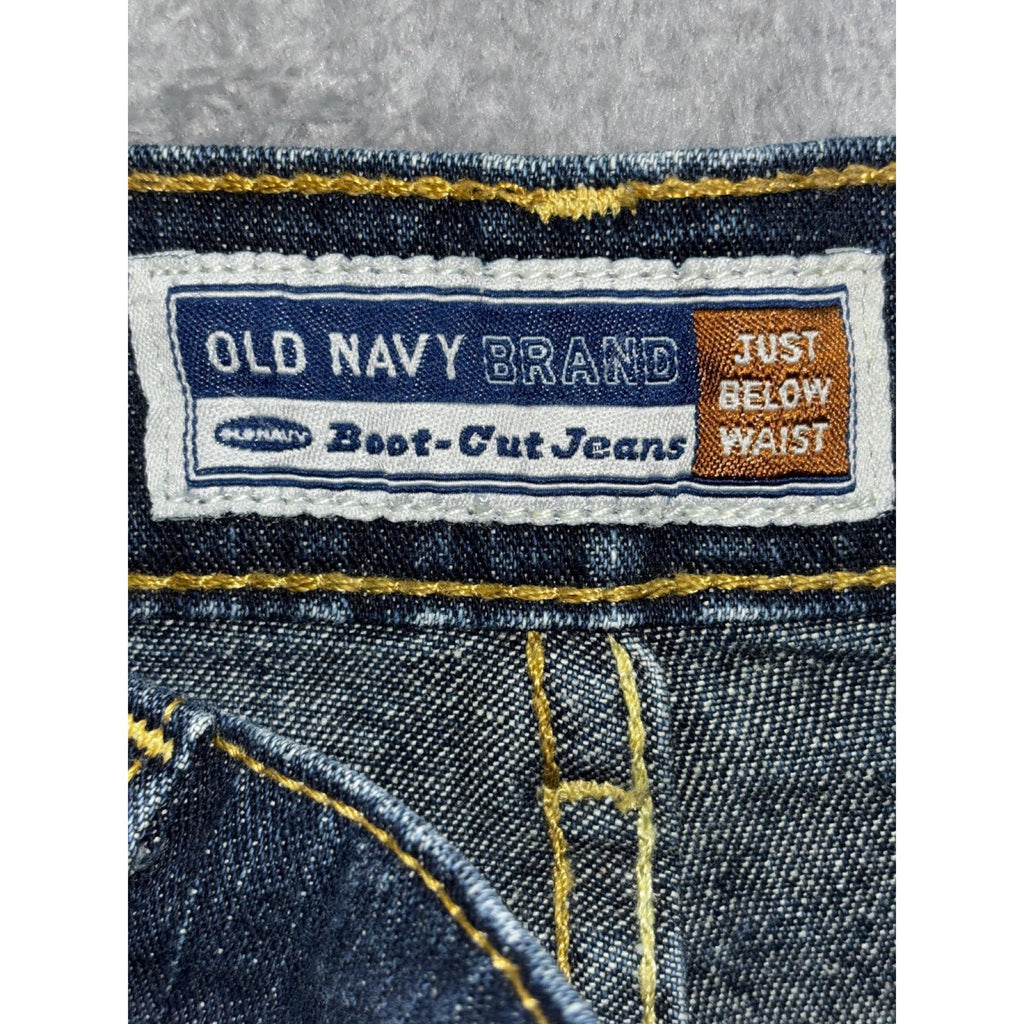 Old Navy Womens 8 Short Dark Blue Boot Cut Jeans Just Below Waist Casual