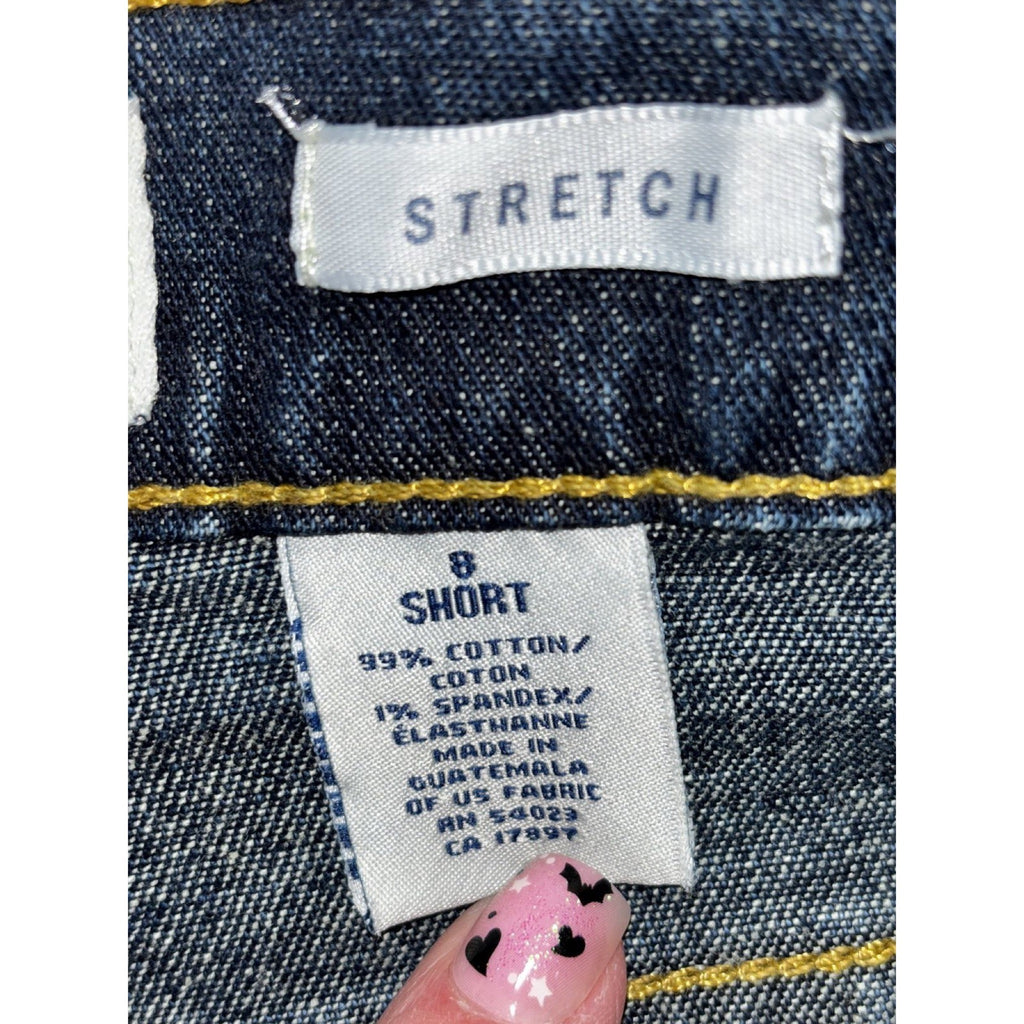 Old Navy Womens 8 Short Dark Blue Boot Cut Jeans Just Below Waist Casual