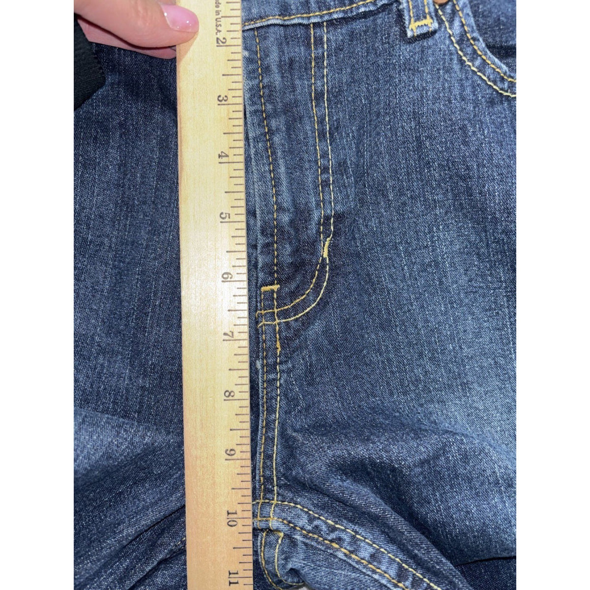 Old Navy Womens 8 Short Dark Blue Boot Cut Jeans Just Below Waist Casual
