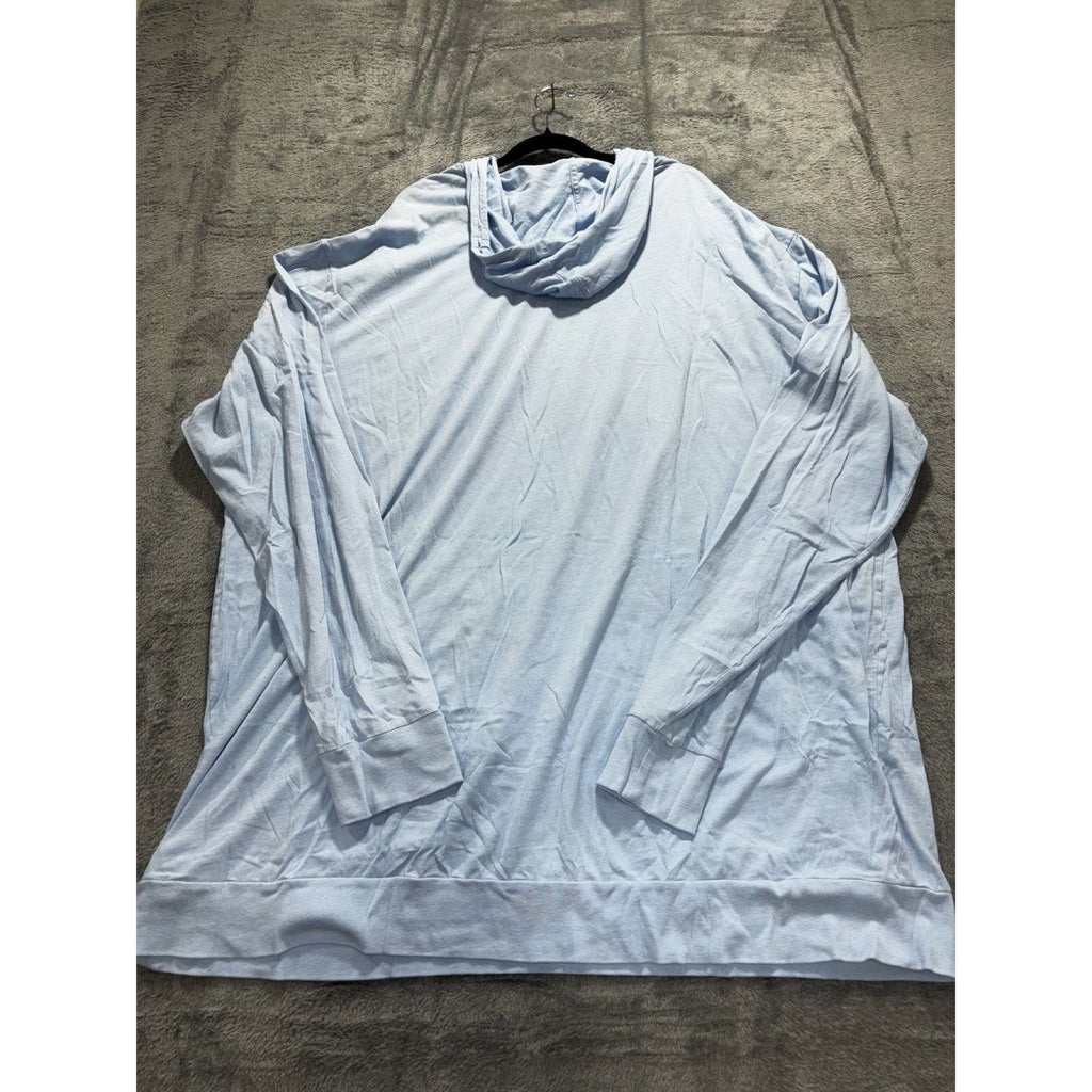Lacoste Mens 4XLT Light Blue Hooded Long Sleeve Top Casual Lightweight