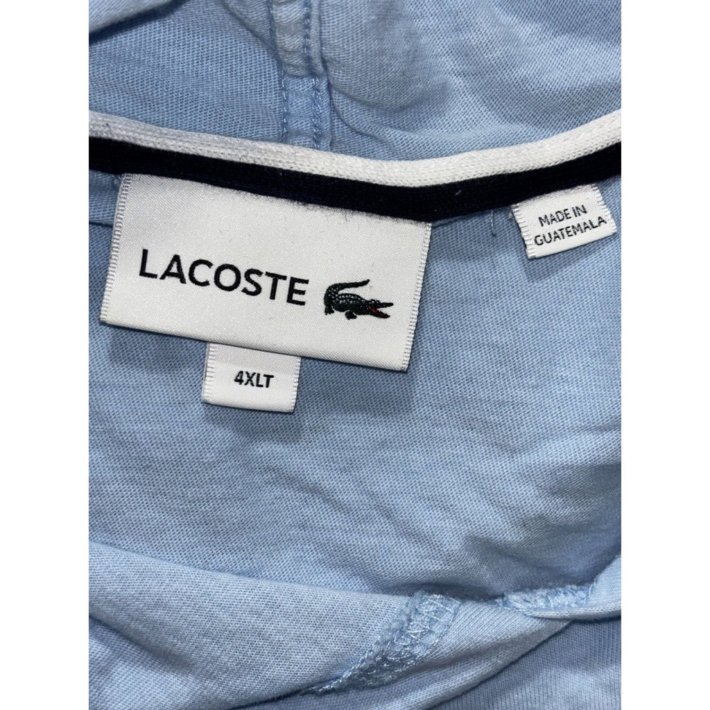 Lacoste Mens 4XLT Light Blue Hooded Long Sleeve Top Casual Lightweight