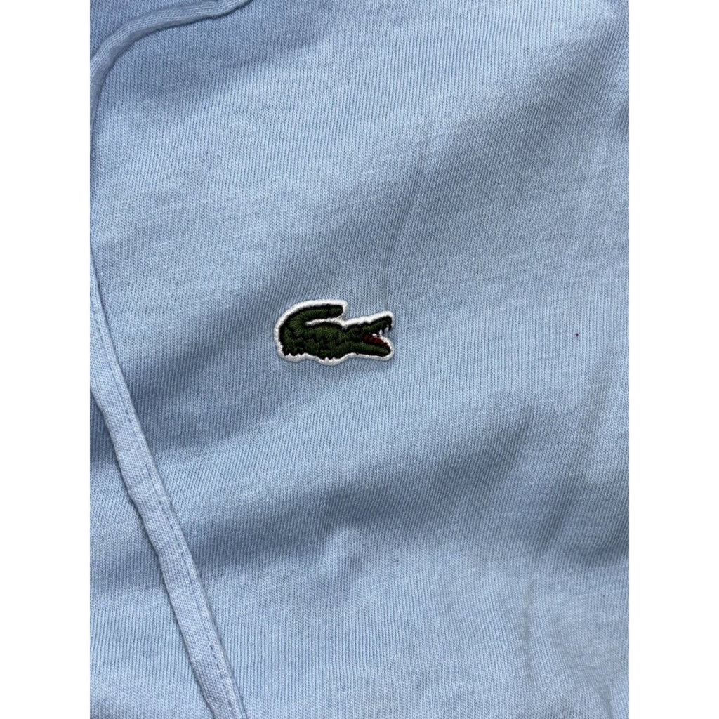 Lacoste Mens 4XLT Light Blue Hooded Long Sleeve Top Casual Lightweight
