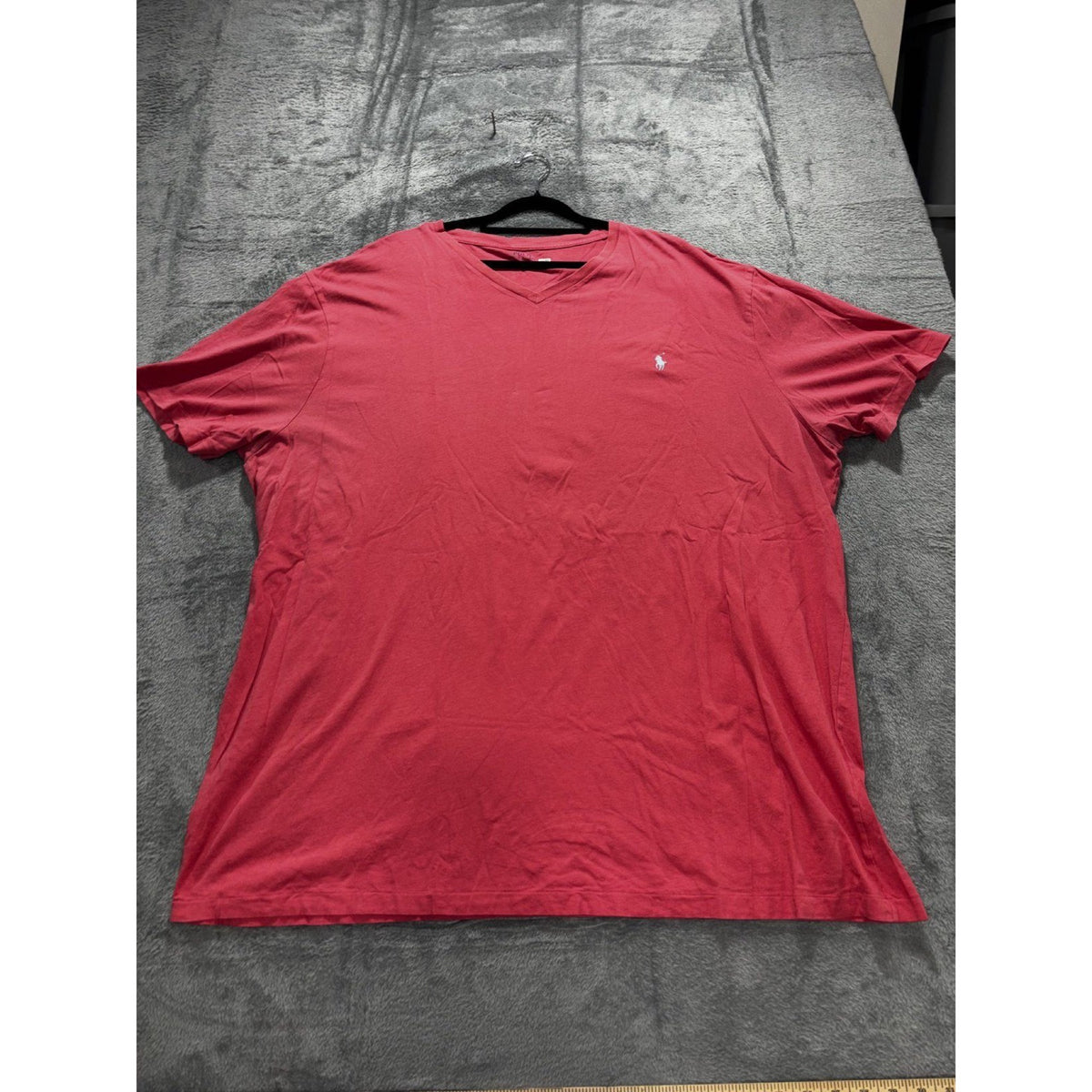 Polo Ralph Lauren Mens 4XLT Red V-Neck Tee Casual Preppy