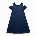 Old Navy Womens XS Navy Blue Cold Shoulder Swing Dress Casual Coastal