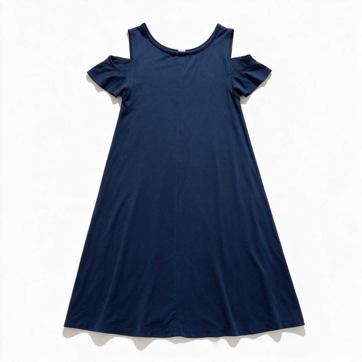 Old Navy Womens XS Navy Blue Cold Shoulder Swing Dress Casual Coastal