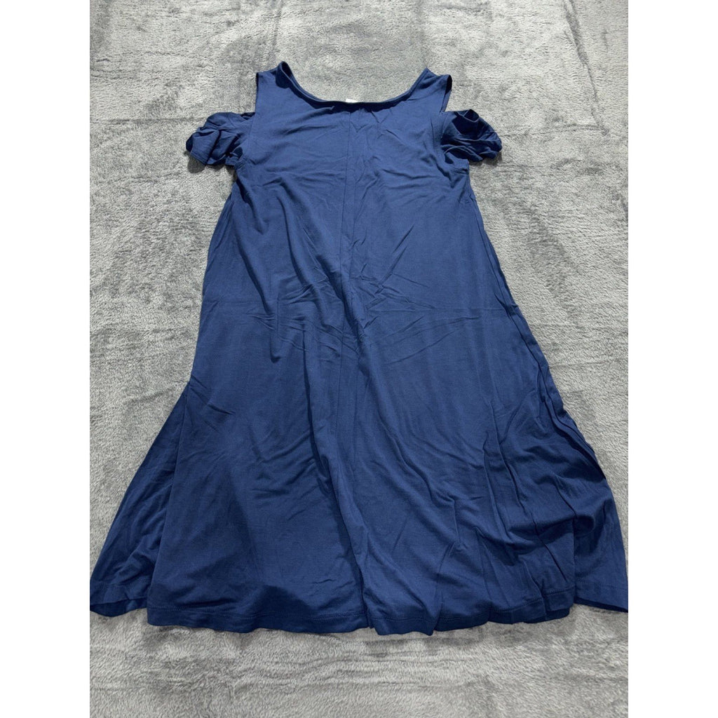 Old Navy Womens XS Navy Blue Cold Shoulder Swing Dress Casual Coastal