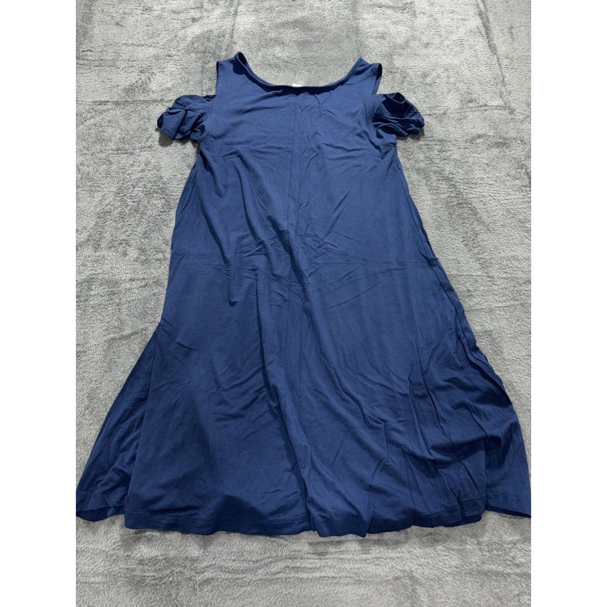 Old Navy Womens XS Navy Blue Cold Shoulder Swing Dress Casual Coastal