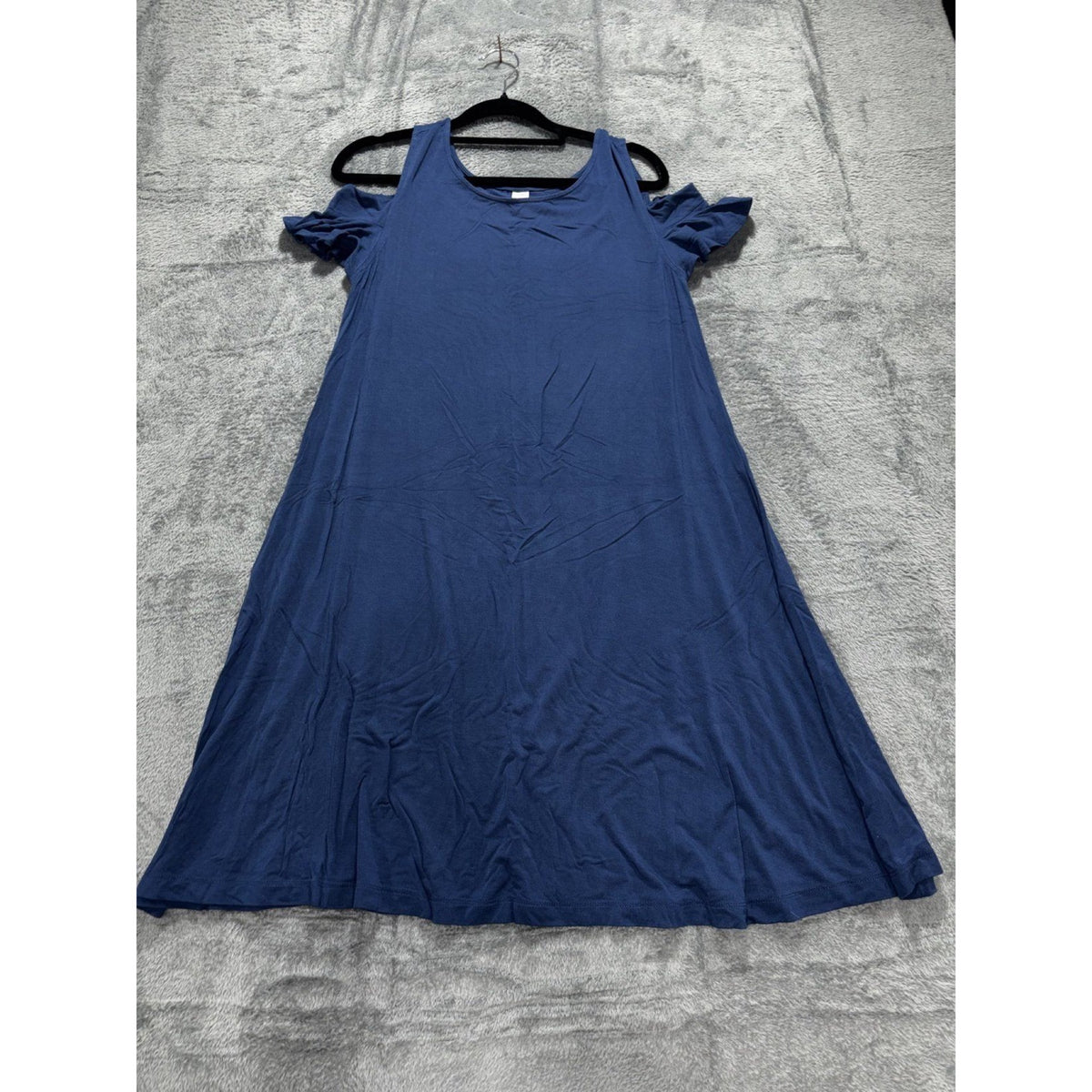 Old Navy Womens XS Navy Blue Cold Shoulder Swing Dress Casual Coastal