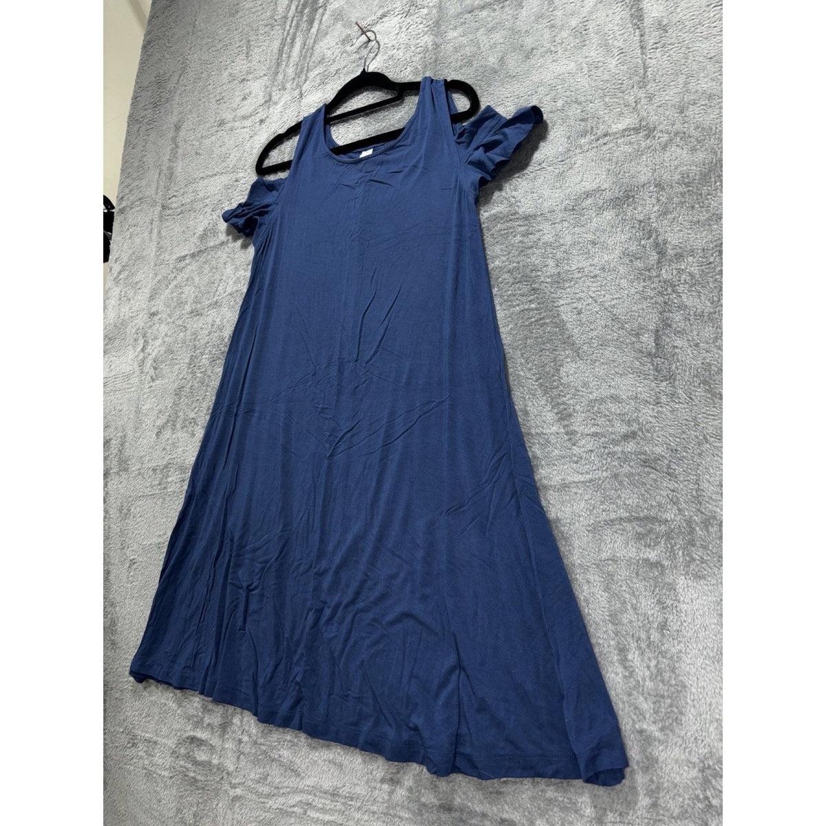 Old Navy Womens XS Navy Blue Cold Shoulder Swing Dress Casual Coastal