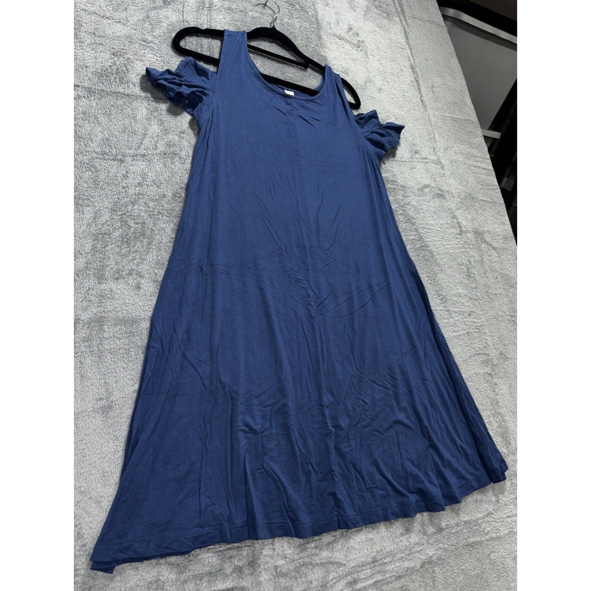 Old Navy Womens XS Navy Blue Cold Shoulder Swing Dress Casual Coastal