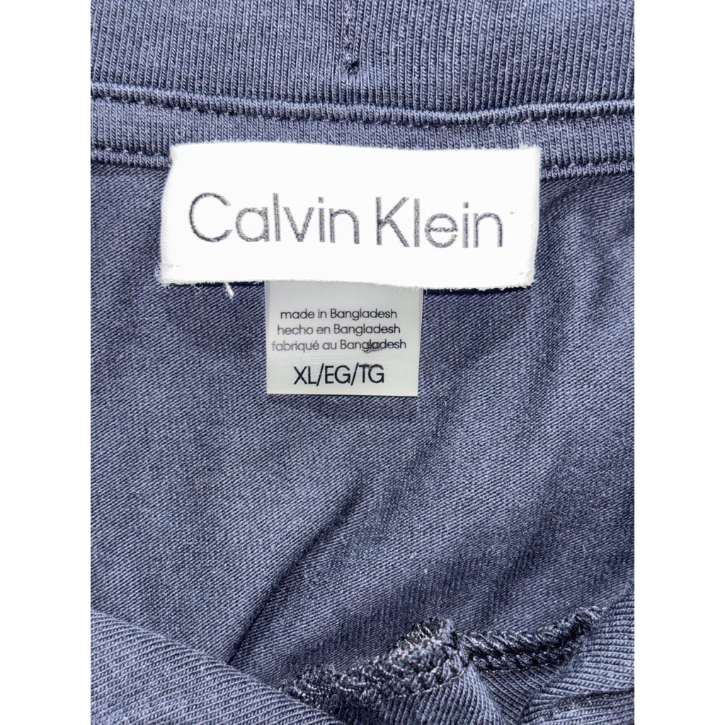 Calvin Klein Womens XL Navy Blue Tie Neck T-Shirt Dress Casual Minimalist