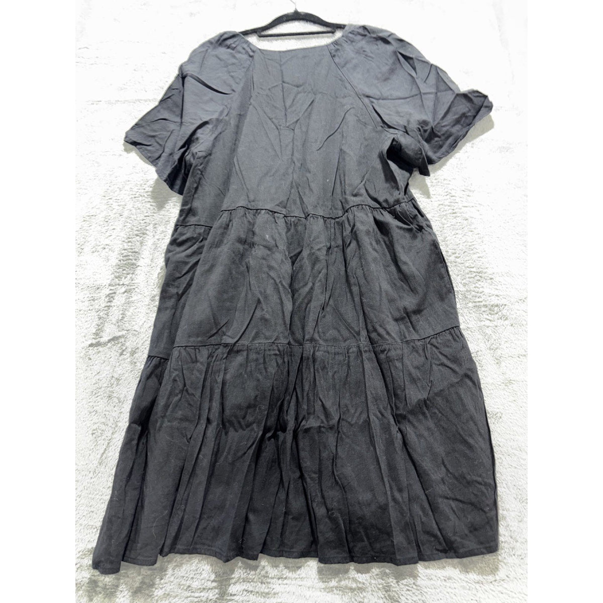 Old Navy Womens L Charcoal Gray Tiered Babydoll Dress Casual Boho