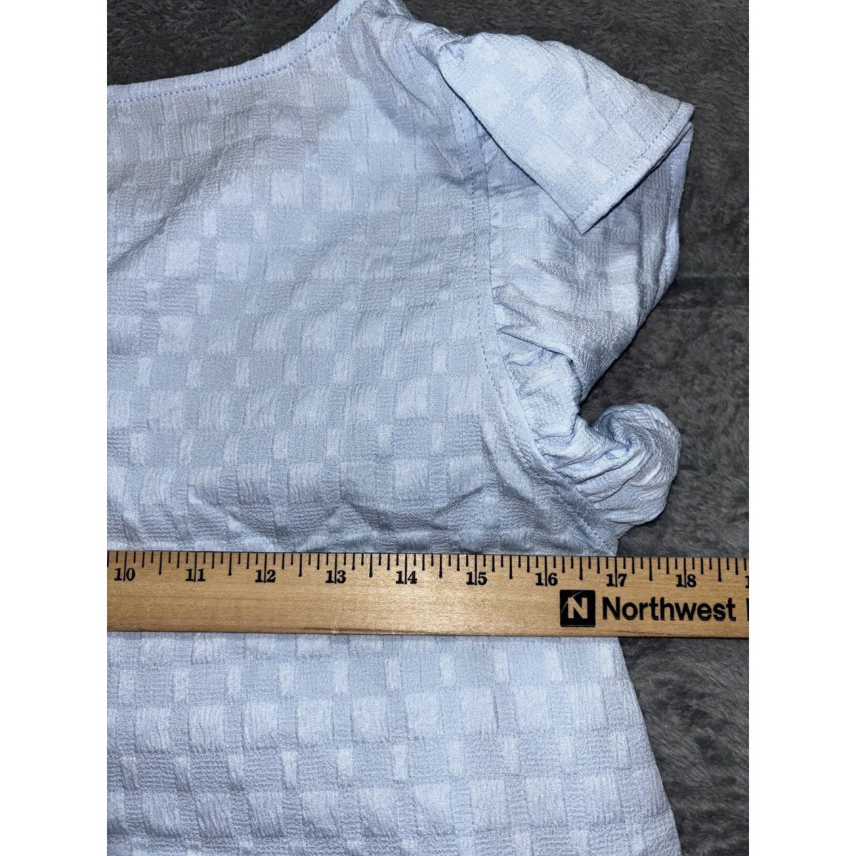 Simply Southern Womens S Light Blue Tiered Ruffle Sleeve Dress Casual Preppy