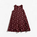 LOFT Womens L Petite Burgundy Floral Sleeveless Dress Casual