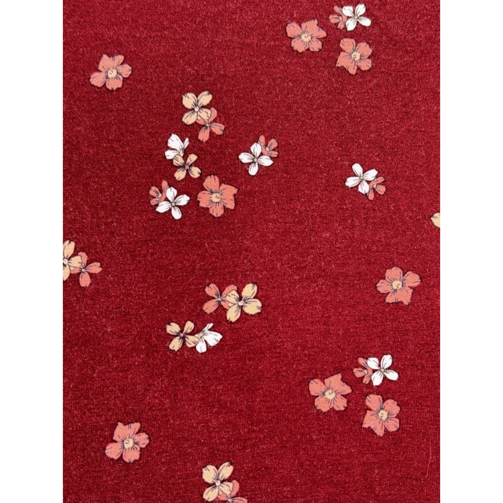 LOFT Womens L Petite Burgundy Floral Sleeveless Dress Casual