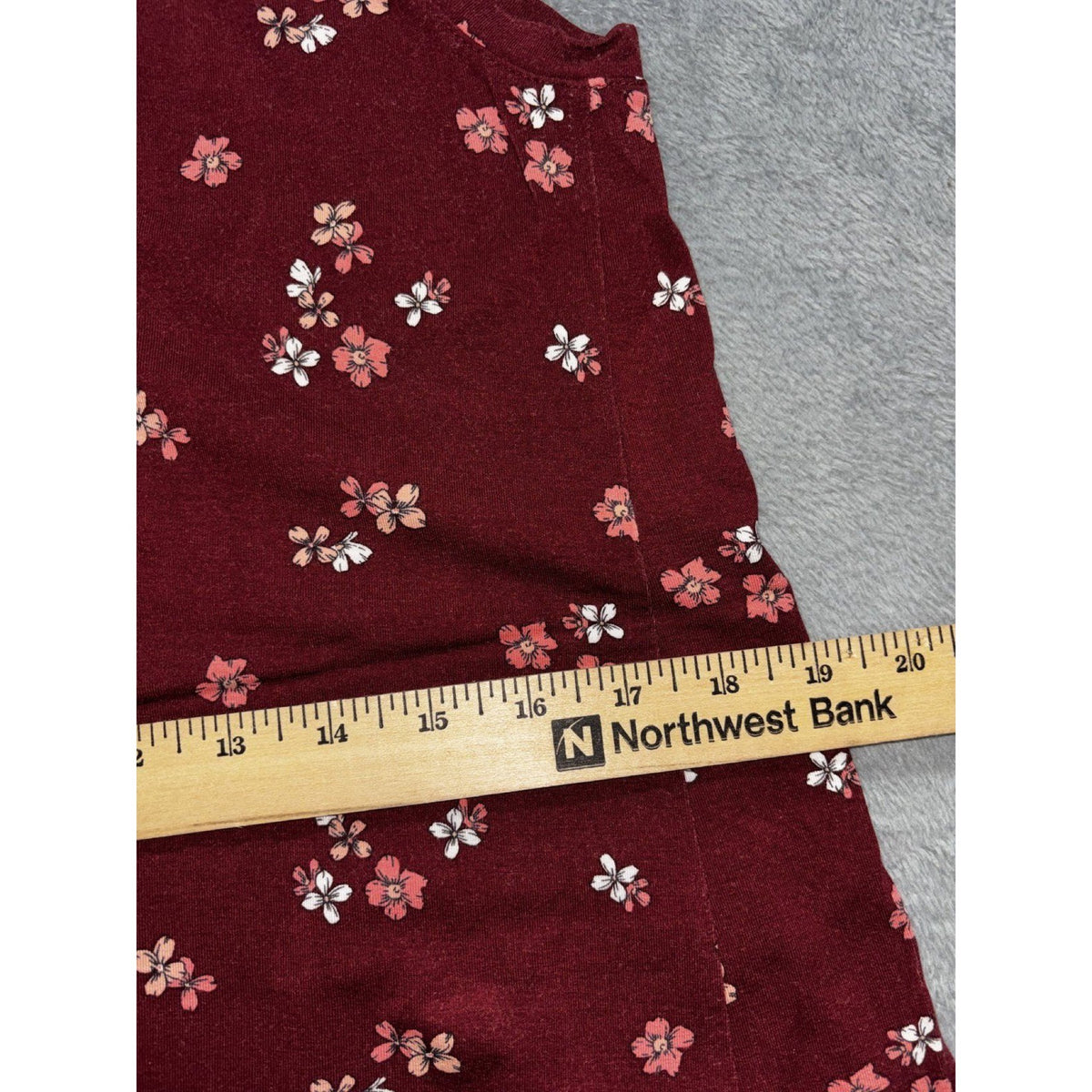 LOFT Womens L Petite Burgundy Floral Sleeveless Dress Casual