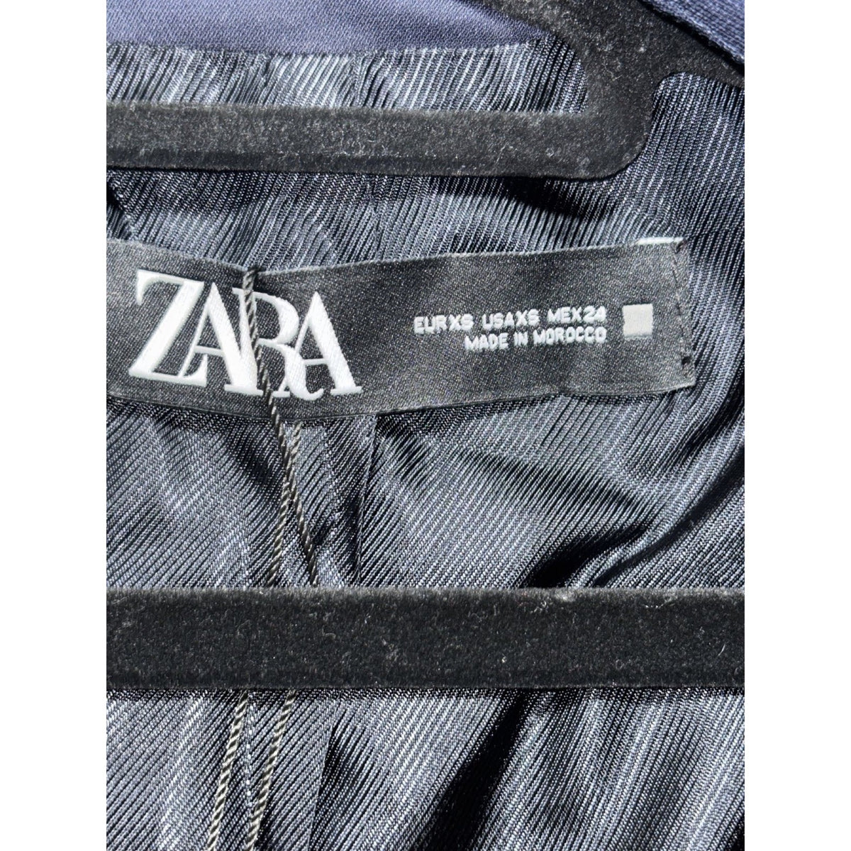 Zara Womens XS Navy Blue Double Breasted Blazer NWT Casual Preppy