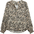 Beachlunchlounge Leopard Animal Print Button Blouse Womens Small Boho Chic Top
