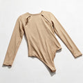Abercrombie & Fitch Womens S Caramel Long Sleeve Bodysuit Soft Casual