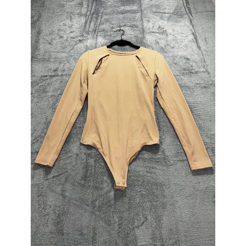 Abercrombie & Fitch Womens S Caramel Long Sleeve Bodysuit Soft Casual