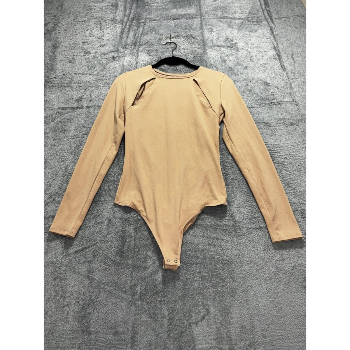 Abercrombie & Fitch Womens S Caramel Long Sleeve Bodysuit Soft Casual
